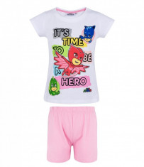 Pijamale fete PJ Masks alb/ roz, 8 ani, 128 cm foto