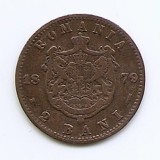 Romania 2 Bani 1879 - Carol I, Cupru, 20 mm, KM-11.2