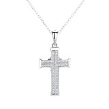 Cumpara ieftin Pandantiv argint 925, JW1275, model cruce, placat cu rodiu, DELIS