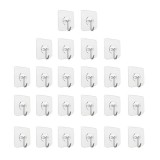 Cumpara ieftin Set 24 carlige adezive transparente, rezistente, multifunctionale, plastic, metal