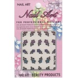 Stickere 3D nail art cu pietre - flori pe tulpini, INGINAILS