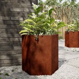 vidaXL Jardiniere Gradina Otel Intemperii 46x40x45cm Maro Ghiveci Flori Plante