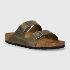 Birkenstock papuci din nubuc Arizona culoarea verde, 1027022