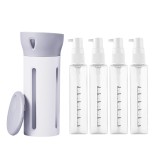 Dispenser de calatorie, cu 4 rezerve x 30 ml fiecare, compact, ergonomic si rezistent la scurgeri