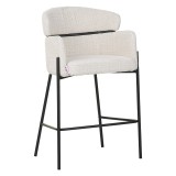 Cumpara ieftin Scaun bar Tolerse tesatura bej picioare metal negru 55x60x97 cm