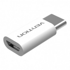 Adaptor Micro USB 2.0 B Mama la USB Type C Tata Culoare Alb foto