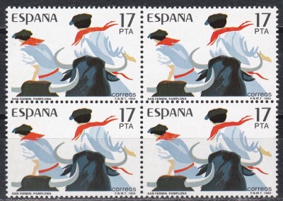 Spania 1984 - Sărbătoarea San Fermin, Pamplona, Bloc de 4, MNH foto