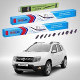 Cumpara ieftin Ștergătoare Dacia Duster I HS Faza 2 2013-2016 | Set Față și Spate Flat Premium &ndash; TeamCar&reg;