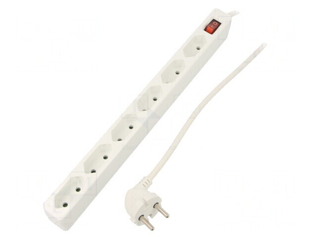 Prelungitor 6 prize 250V alb
