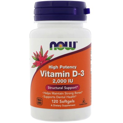 Vitamina D3, NOW Foods, Absorbtie Rapida, Intareste Sistemul Imunitar si Osos, 125mcg / 2.000 IU / p foto