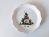 Farfurie portelan suvenir Eger Ungaria, mica, vintage, 8cm diametru