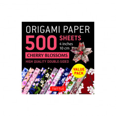 Origami Paper 500 Sheets Cherry Blossoms 4"" (10 CM): Tuttle Origami Paper: High-Quality Double-Sided Origami Sheets Printed with 12 Different Pattern