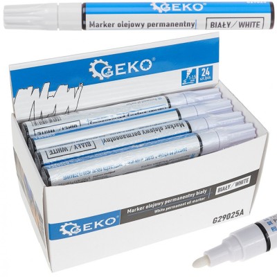 Set marker permanent alb cu ulei, 24 elemente, Geko G29025A foto