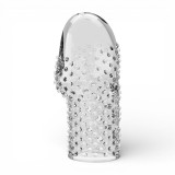 Manșon pentru penis PRETTY LOVE Becks, pentru &icirc;ngroșare și stimulare intensă, texturat, cu striații, transparent, 8 cm