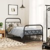 VidaXL Cadru pat metalic cu tăblii de cap/picioare, negru, 90x190 cm 377127
