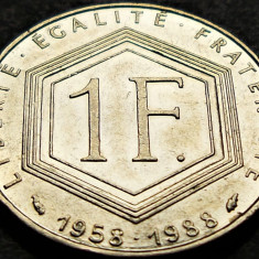 Moneda comemorativa 1 FRANC - FRANTA, anul 1988 *cod 250