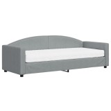 Cumpara ieftin Pat de zi cu saltea, gri deschis, 80x200 cm, textil