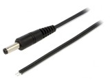 Cablu Negru 2x0,5mm2 cu Mufă DC 4,8/1,7 - 1,5m, WEST POL