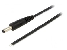 Cablu Negru 2x0,5mm2 cu Mufă DC 4,8/1,7 - 1,5m