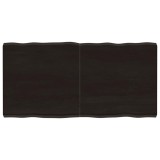 Blat masă, 120x60x6 cm, gri, lemn stejar tratat contur organic