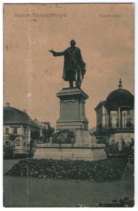 1908 - Targu Mures, statuia Kossuth (jud. Mures)