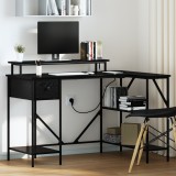vidaXL Birou Stejar negru 120 x 79 x 86.5 cm Lemn compozit