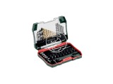 Set gaurire si insurubare Metabo 55 bucati - profesional, burghie lemn metal zidarie, biti PH PZ Torx, adaptor magnetic