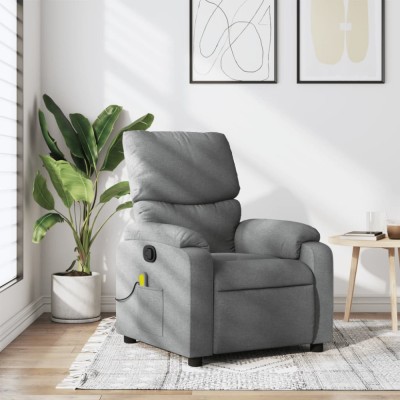 Gossi fotoliu de masaj rabatabil, gri deschis, textil foto