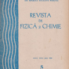 Revista De Fizica Si Chimie - Anul XXVI, Nr.5 , MAI. 1989