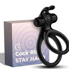 Inel Dublu Vibrator Penis, cu Vibratie Puternica, Silicon Medical, Fara BPA, Rezistent la Apa, Imbunatateste Performanta Sexuala, Stimuleaza Clitorisu