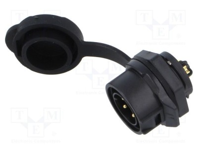 Conector circular soclu tată 4 pini 10A 400V IP67 drept LUTRONIC foto