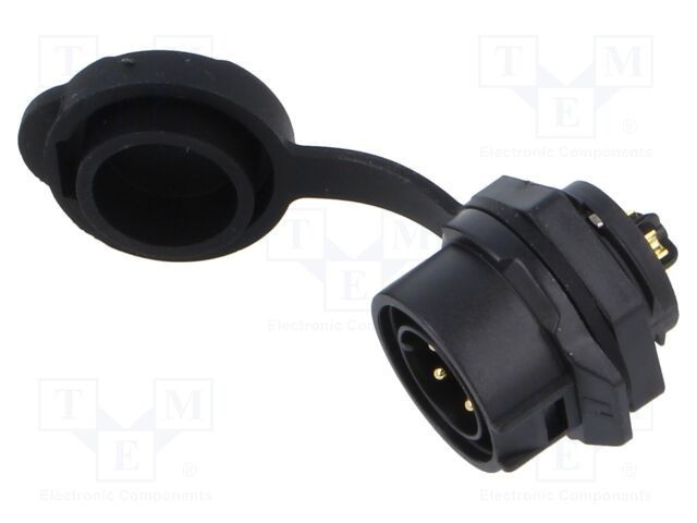 Conector circular soclu tată 4 pini 10A 400V IP67 drept LUTRONIC