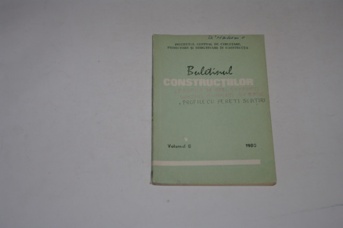 Buletinul constructiilor volumul 8 - 1980