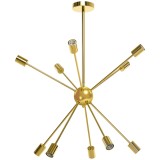 HOMCOM Lustră Suspendată Stil Sputnik, Metal Auriu, 10 Lumini, Ideală pentru Bucătărie, Sufragerie, Dormitor, 65x65x78.5 cm | Aosom Romania