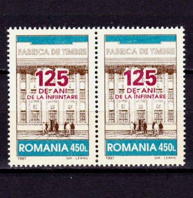 ✅RO 1997 ,LP 1439 , &amp;quot;Fabrica de Timbre - 125 de ani &amp;quot; , serie pereche H ,MNH foto