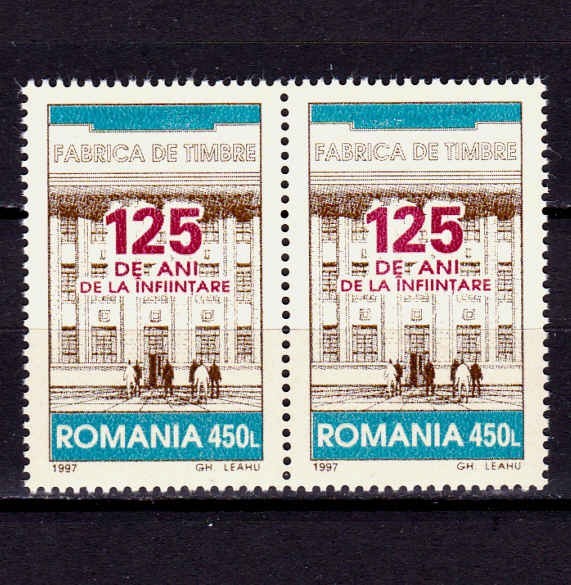 ✅RO 1997 ,LP 1439 , &quot;Fabrica de Timbre - 125 de ani &quot; , serie pereche H ,MNH