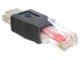 Adaptor USB 2.0 RJ45 muftă și USB A soclu - DELOCK