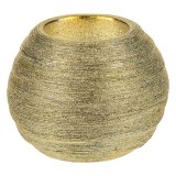 Suport lumanare pastila, din ceramica aurie, 8.5x7 cm