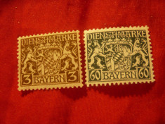 2 Timbre Bavaria 1916 - Stema , val. 3 si 60 pf foto