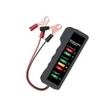 Tester de baterie si acumulator masina, afisare diagnostic cu LED, tensiune 12 V