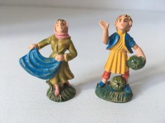 * Lot 2 figurine vintage Italia (Landi) tarani: barbat si femeie, 5cm foto