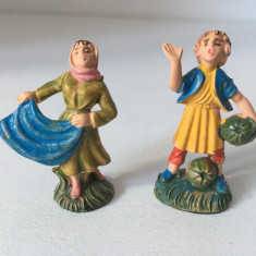 * Lot 2 figurine vintage Italia (Landi) tarani: barbat si femeie, 5cm