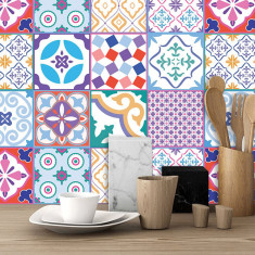 Sticker faianta - Classic Moroccan Colourful Mixed SET 1 - 24 buc - 15x15 cm