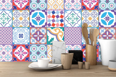 Sticker faianta - Classic Moroccan Colourful Mixed SET 1 - 24 buc - 15x15 cm foto