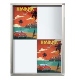 Avizier magnetic Premium cu rama aluminiu 4*A4 (4 documente A4), 65x50 cm, Premium (7 ani garantie)