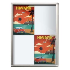 Avizier magnetic Premium cu rama aluminiu 4*A4 (4 documente A4), 65x50 cm, Premium (7 ani garantie)