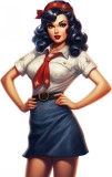 Cumpara ieftin Sticker decorativ, Woman, Albastru, 90 cm, 8228ST-1, Oem