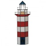 Veioza cu baza din polirasina si abajur din sticla Tiffany 21x56 cm