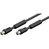 Cablu antena coaxial T-M 1.5m Negru, Goobay G50728