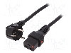 Cablu alimentare AC, 2m, 3 fire, culoare negru, CEE 7/7 (E/F) &amp;#351;tecar in unghi, IEC C19 mama, IEC LOCK - IEC-EL262S